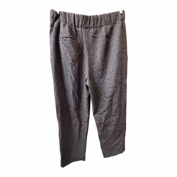 Zara Gray Herringbone Wool Blend Pull On Pants M - Picture 7 of 11
